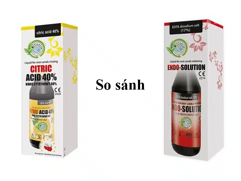 So sánh Citric Acid 40% và Endo Solution Edta 17%